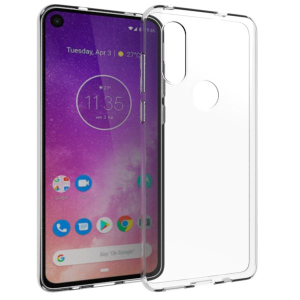 Accezz Clear Backcover Motorola One Vision - Transparant / Transparent