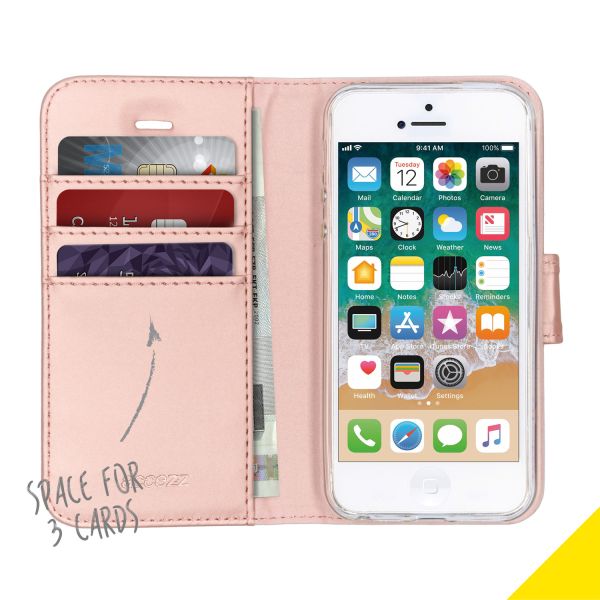 Wallet Softcase Booktype iPhone SE / 5 / 5s - Rosé Goud / Rosé Gold