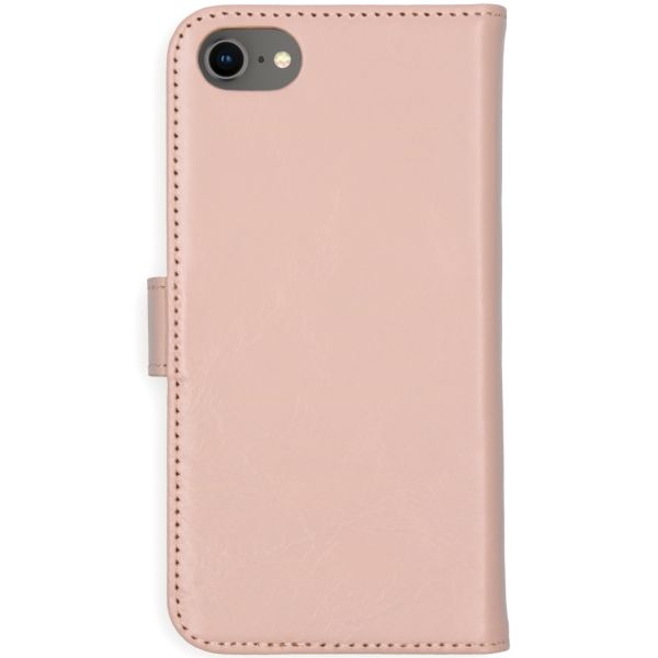 Selencia Echt Lederen Bookcase iPhone SE (2022 / 2020) / 8 / 7 / 6(s) - Roze / Rosa / Pink