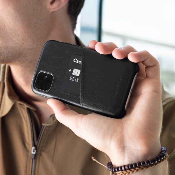 Vayu Vegan Lederen Backcover iPhone SE (2020) / 8 / 7 / 6(s) - Zwart / Black