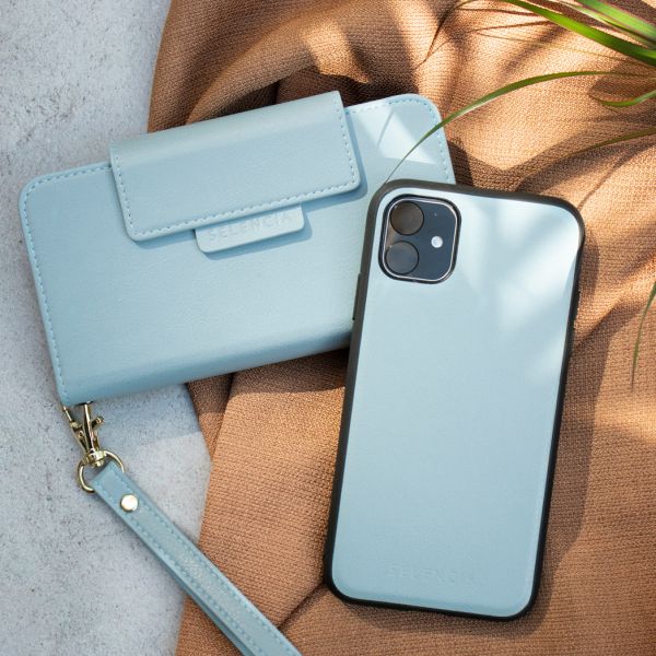Uitneembare Vegan Lederen Bookcase iPhone SE (2020) / 8/7/6s - Blauw / Blue
