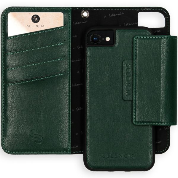 Uitneembare Vegan Lederen Bookcase iPhone SE (2020) / 8/7/6s - Groen / Green