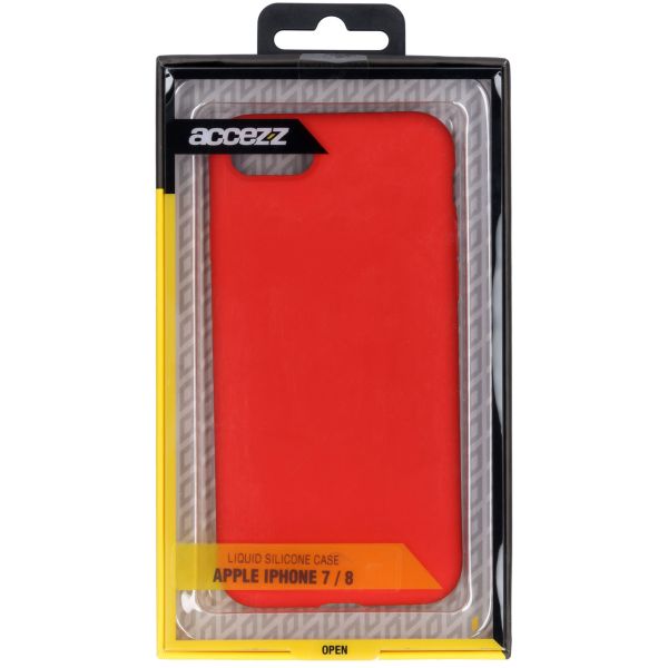 Accezz Liquid Silicone Backcover iPhone SE (2022 / 2020) / 8 / 7 - Rood / Rot / Red