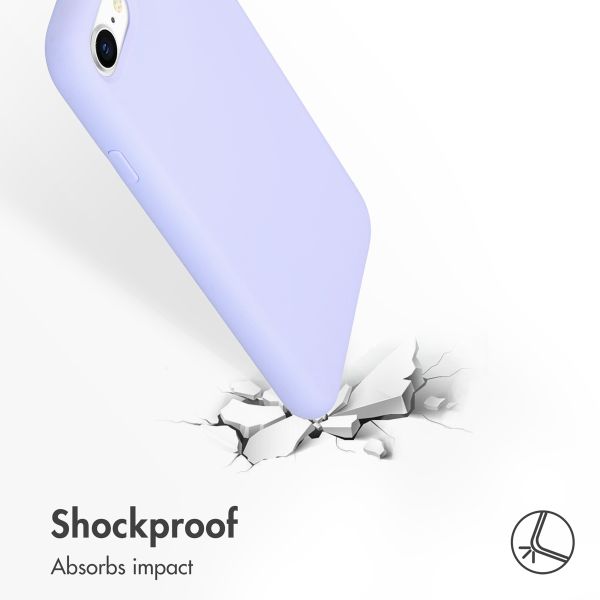 Accezz Liquid Silicone Backcover iPhone SE (2022 / 2020) / 8 / 7 - Paars / Violett  / Purple