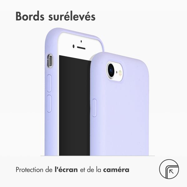 Accezz Liquid Silicone Backcover iPhone SE (2022 / 2020) / 8 / 7 - Paars / Violett  / Purple