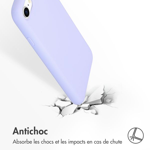 Accezz Liquid Silicone Backcover iPhone SE (2022 / 2020) / 8 / 7 - Paars / Violett  / Purple