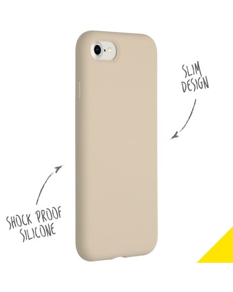 Accezz Liquid Silicone Backcover iPhone SE (2022 / 2020) / 8 / 7 - Stone