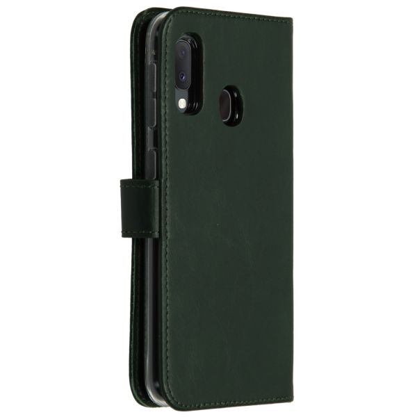 Selencia Echt Lederen Bookcase Samsung Galaxy A20e - Groen / Grün  / Green