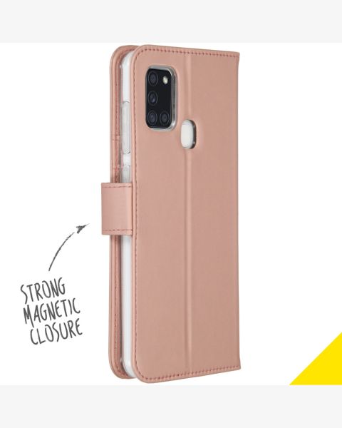 Accezz Wallet Softcase Bookcase Samsung Galaxy A21s - Rosé Goud / Roségold