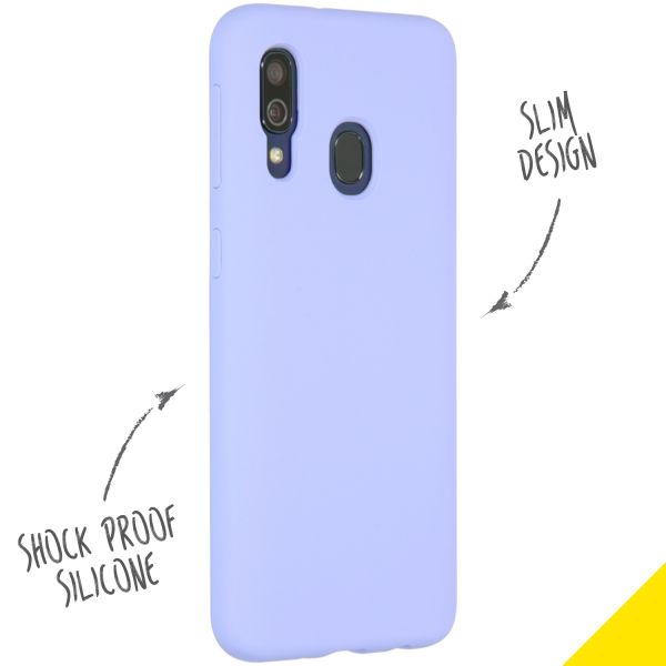 Accezz Liquid Silicone Backcover Samsung Galaxy A40 - Paars / Violett  / Purple