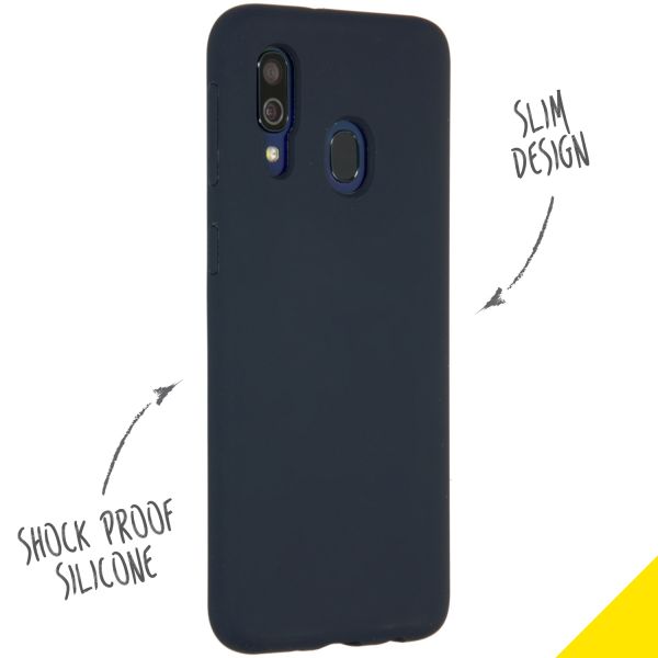 Accezz Liquid Silicone Backcover Samsung Galaxy A40 - Blauw / Blau / Blue