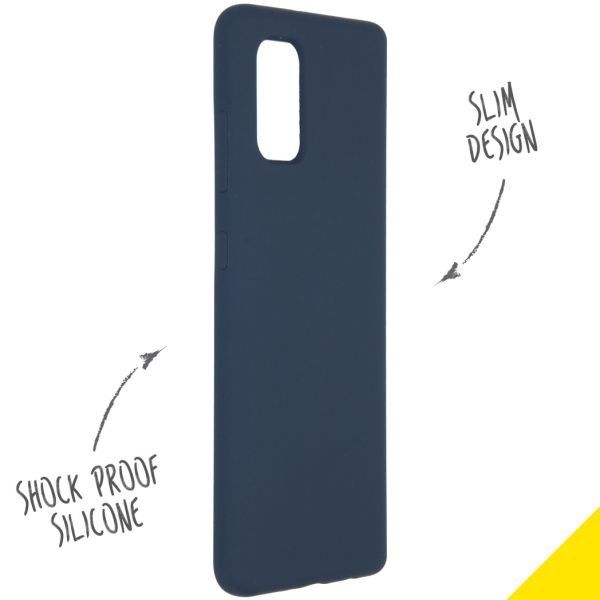 Accezz Liquid Silicone Backcover Samsung Galaxy A41 - Blauw / Blau / Blue