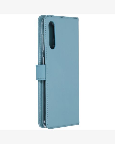 Selencia Echt Lederen Bookcase Samsung Galaxy A50 / A30s - Lichtblauw / Hellblau / Light Blue