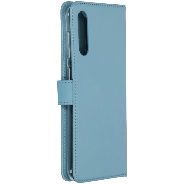 Selencia Echt Lederen Bookcase Samsung Galaxy A50 / A30s - Lichtblauw / Hellblau / Light Blue