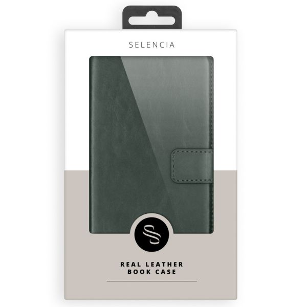 Selencia Echt Lederen Bookcase Samsung Galaxy A50 / A30s - Groen / Grün  / Green