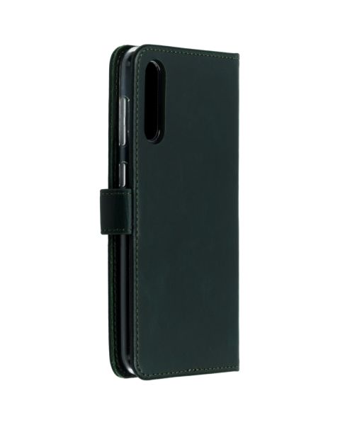 Selencia Echt Lederen Bookcase Samsung Galaxy A50 / A30s - Groen / Grün  / Green