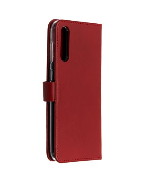 Selencia Echt Lederen Bookcase Samsung Galaxy A50 / A30s - Rood / Rot / Red