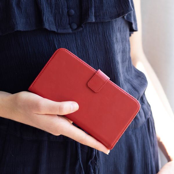 Selencia Echt Lederen Bookcase Samsung Galaxy A50 / A30s - Rood / Rot / Red