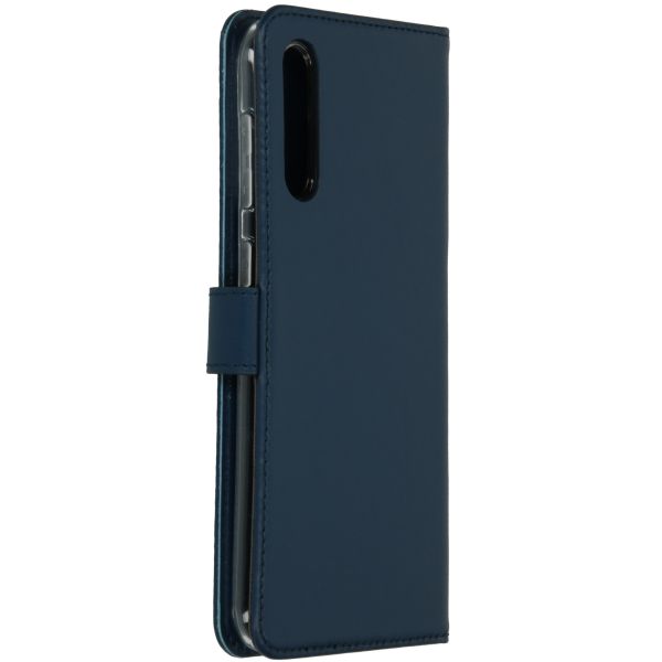 Selencia Echt Lederen Bookcase Samsung Galaxy A50 / A30s - Blauw / Blau / Blue