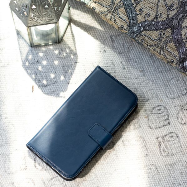 Selencia Echt Lederen Bookcase Samsung Galaxy A50 / A30s - Blauw / Blau / Blue