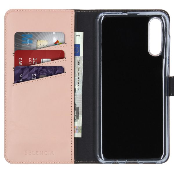 Selencia Echt Lederen Bookcase Samsung Galaxy A50 / A30s - Roze / Rosa / Pink