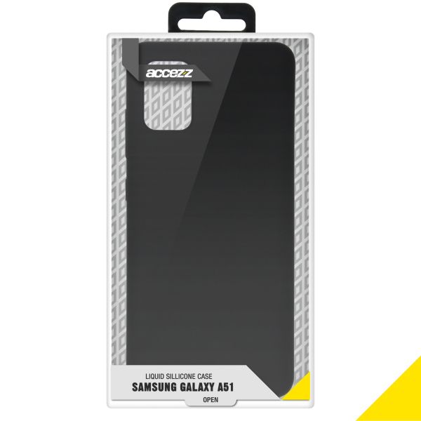 Accezz Liquid Silicone Backcover Samsung Galaxy A51 - Zwart / Schwarz / Black