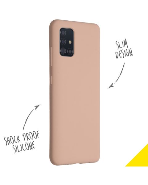 Accezz Liquid Silicone Backcover Samsung Galaxy A51 - Roze / Rosa / Pink