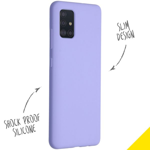 Accezz Liquid Silicone Backcover Samsung Galaxy A51 - Paars / Violett  / Purple