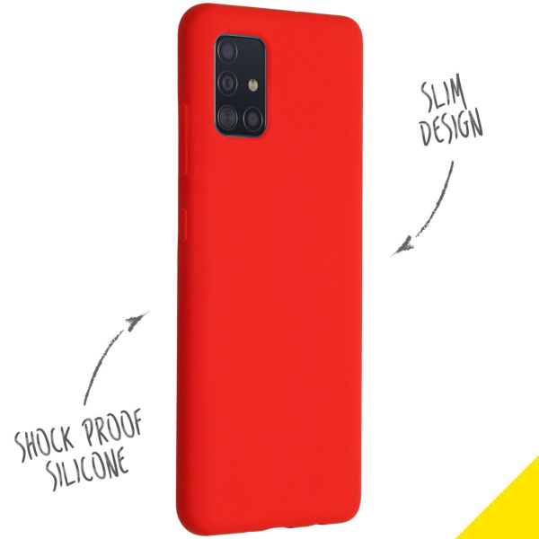 Accezz Liquid Silicone Backcover Samsung Galaxy A51 - Rood / Rot / Red