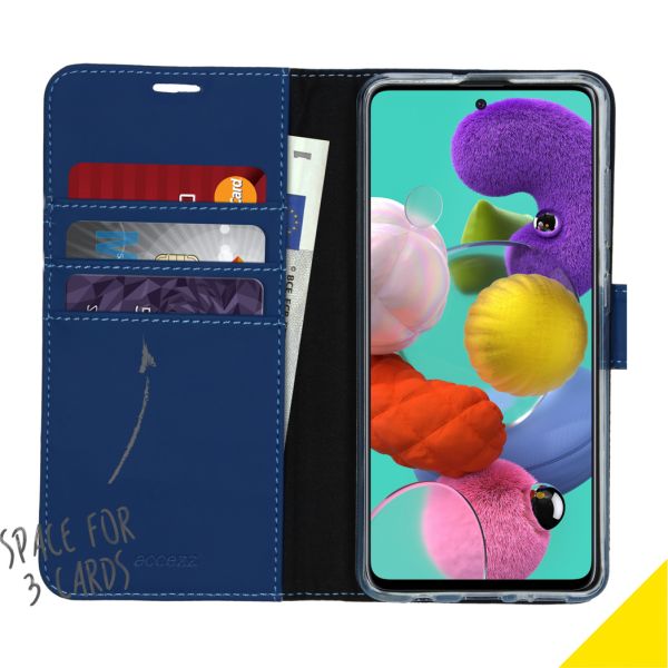 Accezz Wallet Softcase Bookcase Samsung Galaxy A51 - Donkerblauw / Dunkelblau  / Dark blue