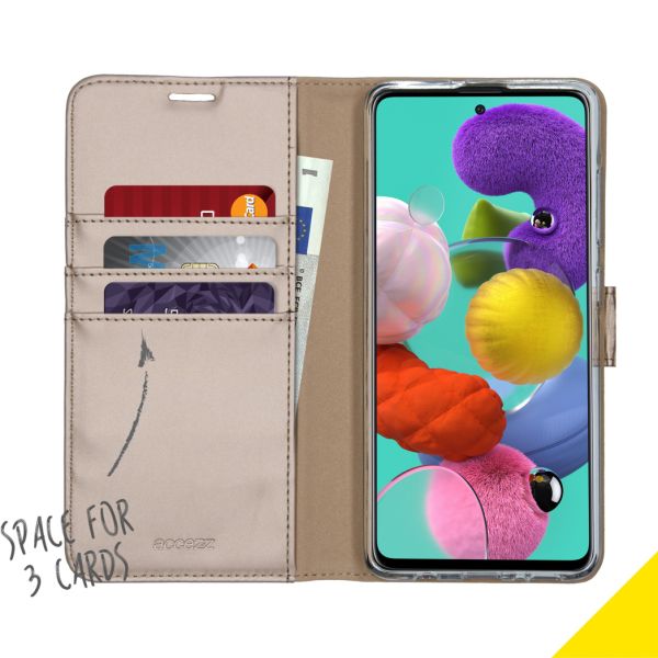 Accezz Wallet Softcase Bookcase Samsung Galaxy A51 - Goud / Gold