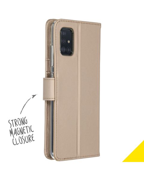 Accezz Wallet Softcase Booktype Samsung Galaxy A51 - Goud / Gold