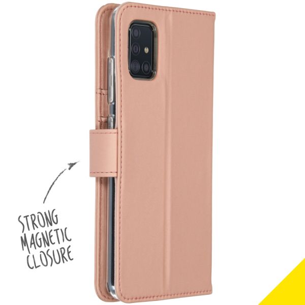 Accezz Wallet Softcase Bookcase Samsung Galaxy A51 - Rosé Goud / Roségold