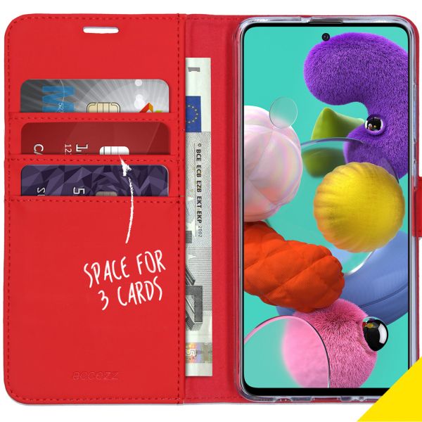 Accezz Wallet Softcase Bookcase Samsung Galaxy A51 - Rood / Rot / Red