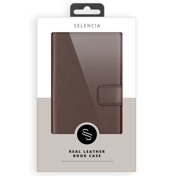 Selencia Echt Lederen Bookcase Samsung Galaxy A51 - Bruin / Braun  / Brown