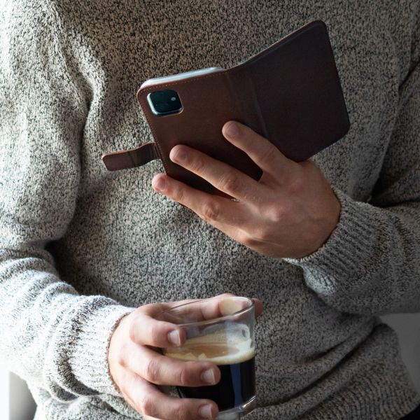 Selencia Echt Lederen Bookcase Samsung Galaxy A51 - Bruin / Braun  / Brown