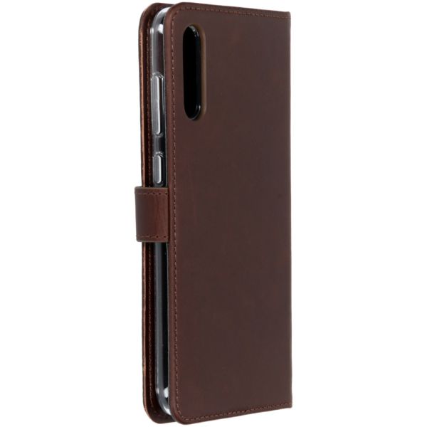 Selencia Echt Lederen Bookcase Samsung Galaxy A70 - Bruin / Braun  / Brown