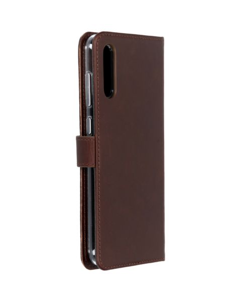 Selencia Echt Lederen Bookcase Samsung Galaxy A70 - Bruin / Braun  / Brown