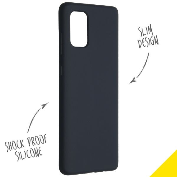 Accezz Liquid Silicone Backcover Samsung Galaxy A71 - Blauw / Blau / Blue