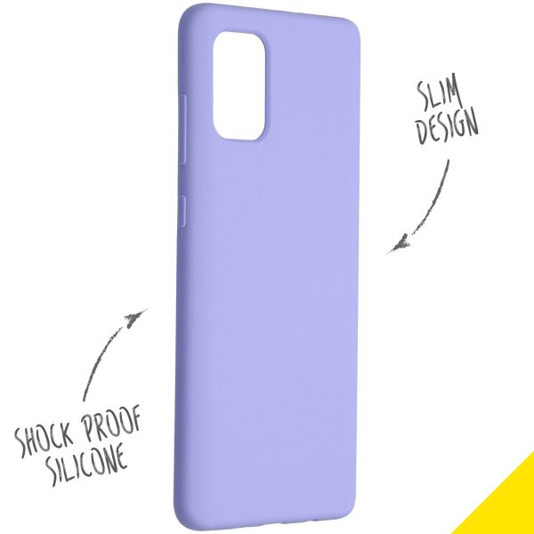 Accezz Liquid Silicone Backcover Samsung Galaxy A71 - Paars / Violett  / Purple