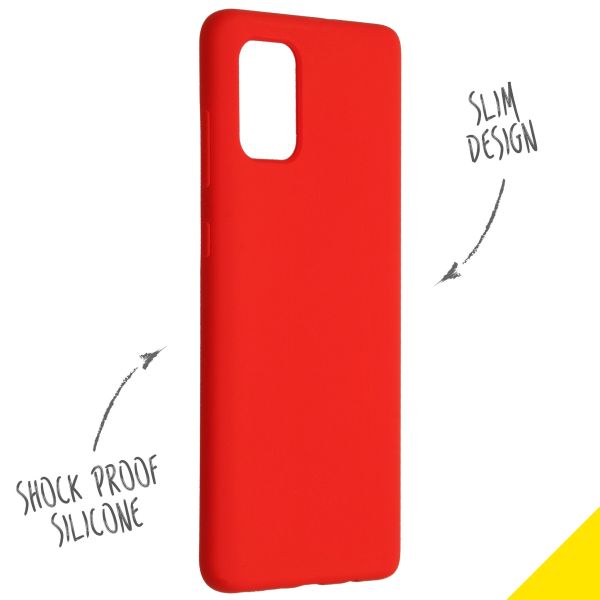 Accezz Liquid Silicone Backcover Samsung Galaxy A71 - Rood / Rot / Red