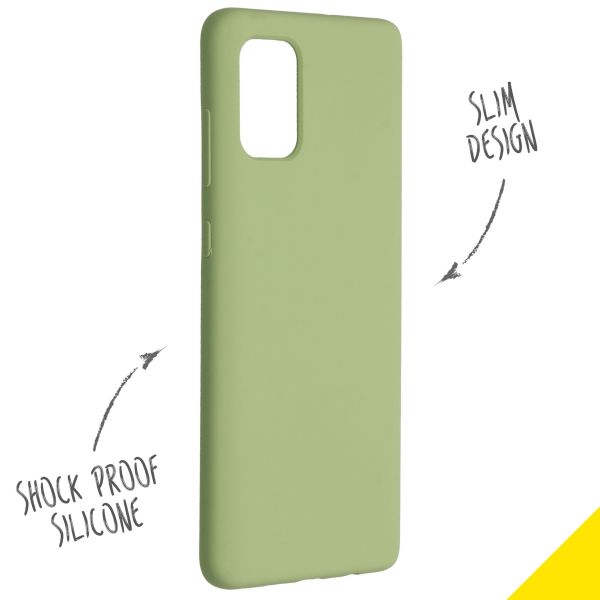 Liquid Silicone Backcover Samsung Galaxy A71 - Groen - Groen / Green