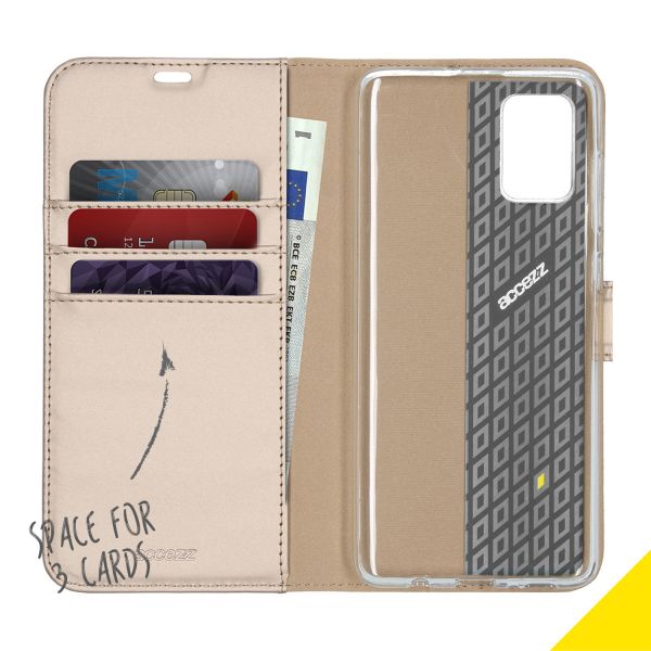 Accezz Wallet Softcase Bookcase Samsung Galaxy A71 - Goud / Gold