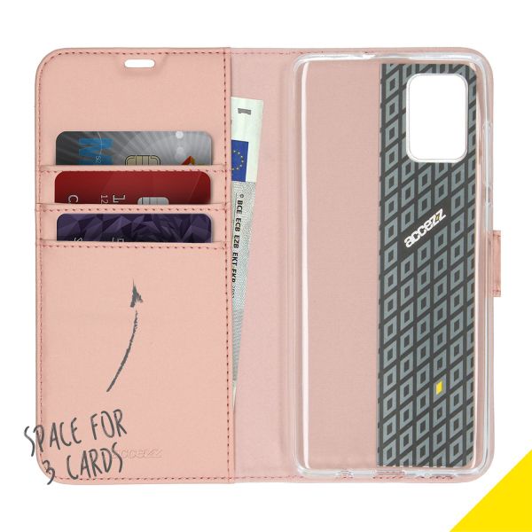 Accezz Wallet Softcase Bookcase Samsung Galaxy A71 - Rosé Goud / Roségold
