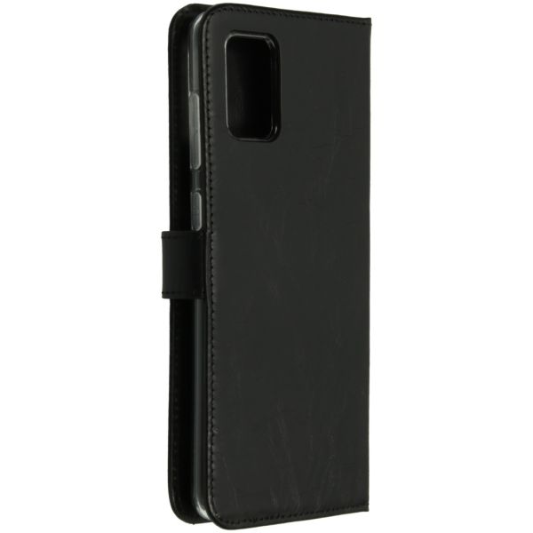 Selencia Echt Lederen Bookcase Samsung Galaxy A71 - Zwart / Schwarz / Black