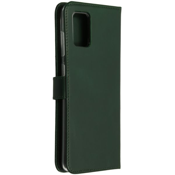 Selencia Echt Lederen Bookcase Samsung Galaxy A71 - Groen / Grün  / Green