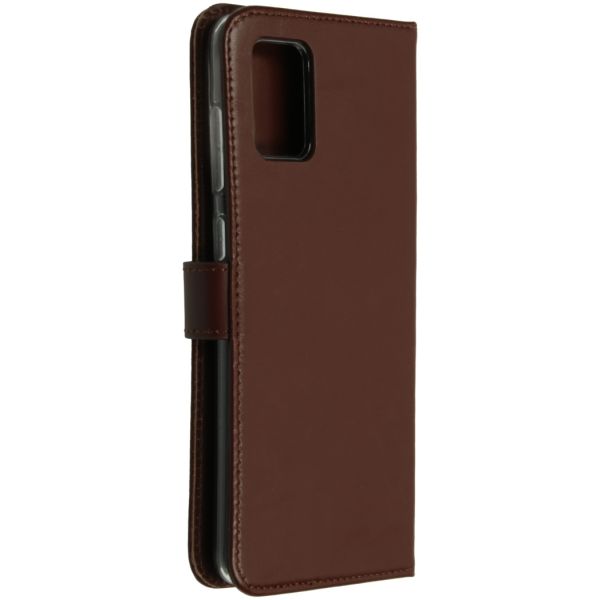 Selencia Echt Lederen Bookcase Samsung Galaxy A71 - Bruin / Braun  / Brown