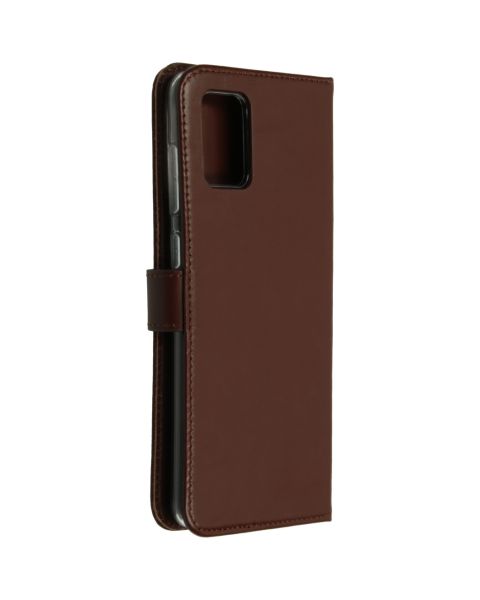 Selencia Echt Lederen Bookcase Samsung Galaxy A71 - Bruin / Braun  / Brown