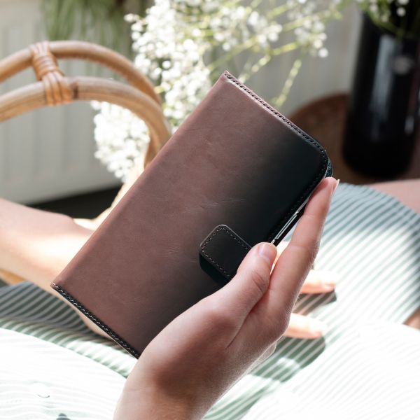 Selencia Echt Lederen Bookcase Samsung Galaxy A71 - Bruin / Braun  / Brown