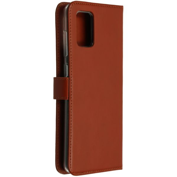 Selencia Echt Lederen Bookcase Samsung Galaxy A71 - Lichtbruin / Hellbraun  / Light Brown